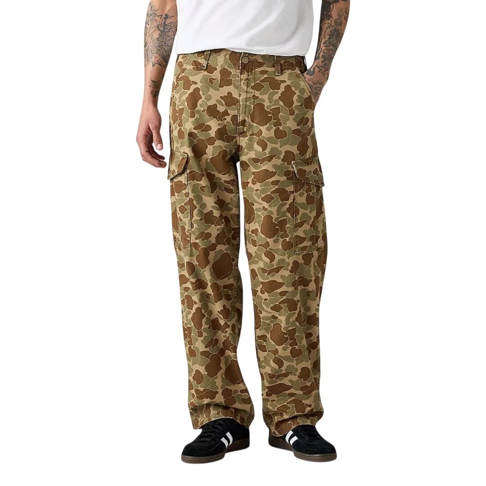 Levi's Men's Brown Duck Camo XX Baggy Tapered Cargo Pants Size 30 x 30